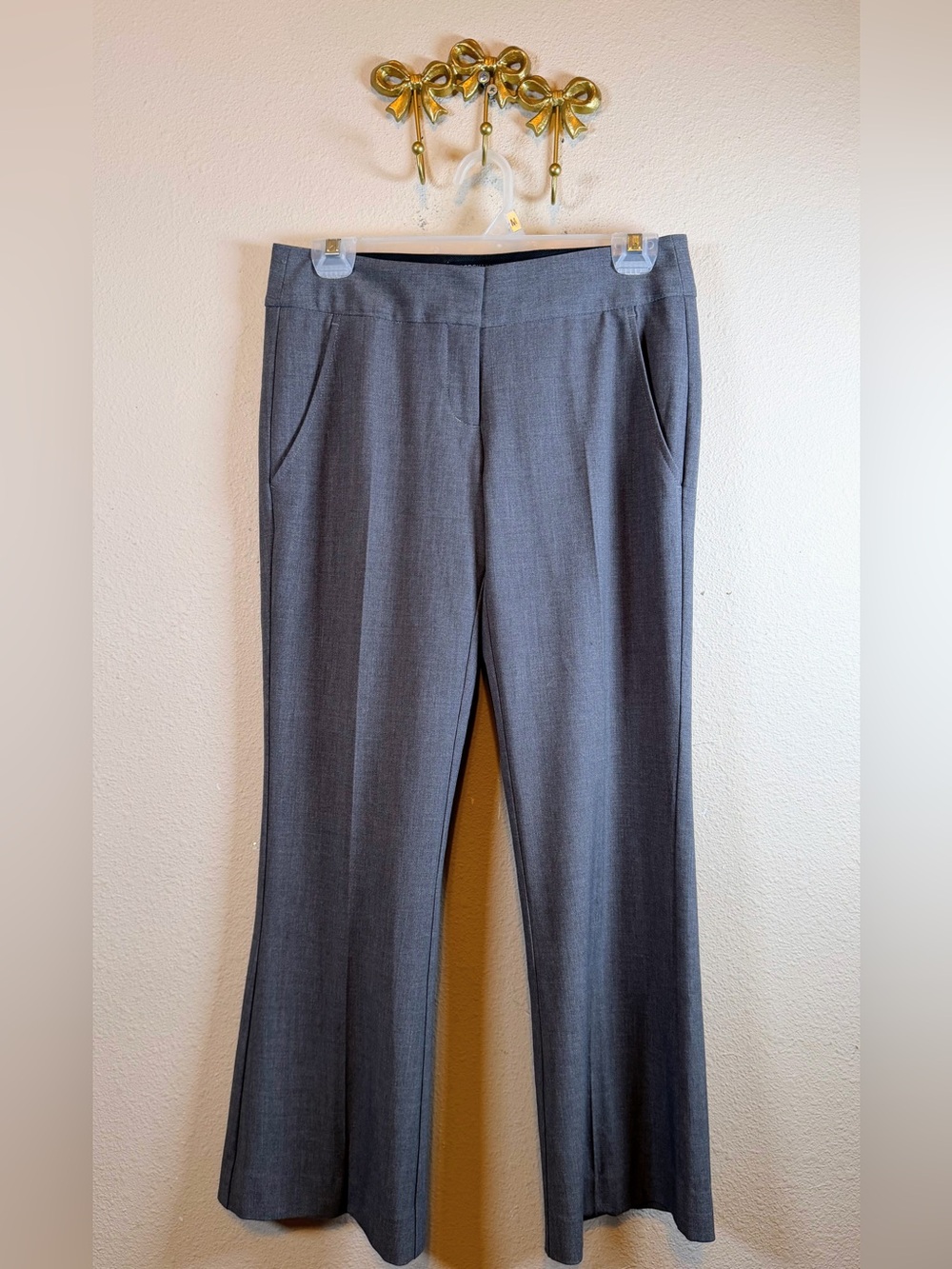 Classic BCBGMaxarzia Women's Gray Dress Pants with a slight flare leg. Size 0